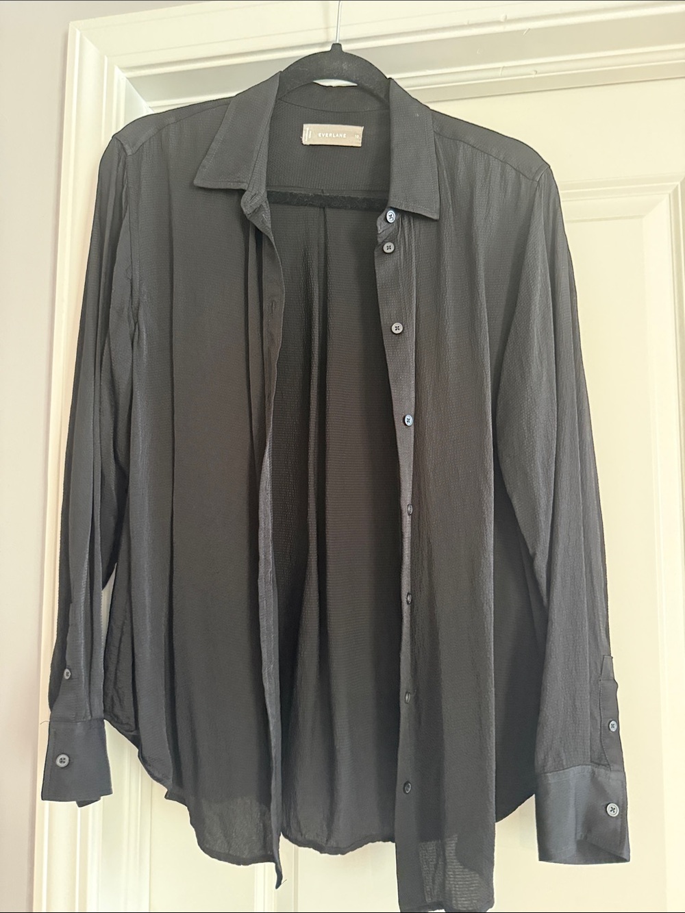 Everlane Black Long-Sleeve Button Shirt